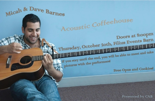 CAB Acoustic Coffeehouse - Micah & Dave Barnes 10/20
