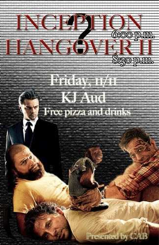 CAB Movies - Inception & Hangover II 11/11