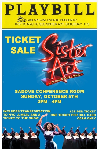 CAB Special Events - Sister Act Ticket Sale 10/9